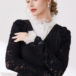 Lace Detachable Stand Collar Neckpiece And Cuff Sleeves Clothing Accessory for Women Dress Sweater Decorative Essential