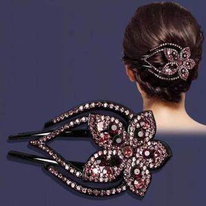 hair clip for women adult Simple Temperament Girls Resin Mother Hair Claw Hairstyle Tools Korean Style Hairpin Rhinestone Duckbill Clip Female Hair Accessories Flower Hair Clip