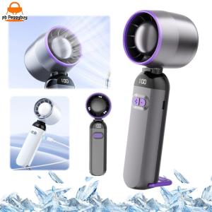 พัดลมมือถือแบบพกพาพร้อมหน้าจอดิจิตอลปรับความเร็วได้ พัดลมไฟฟ้าขนาดเล็กสำหรับบ้านและเดินทาง