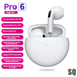 NEW PRO 6 TWS หูฟังไร้สาย หูฟังบลูทูธ หูฟังบลูทูธไร้สาย หูฟังเกมส์บลูทูธ พร้อมกล่องชาร์จ เหมาะสําหรับ ไอโฟน ซัมซุง oppo vivo huawei