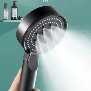 3in1 Shower Head With Hose Holder Set 5 modes Black Universal High Pressure Bathroom Shower Sprayer