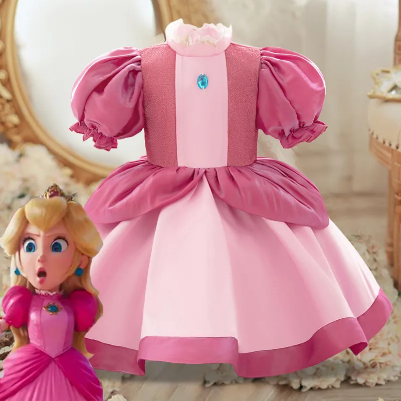 princess peach birthday dress Baby Girl Silver Shimmery Princess Birthday Dress main image 1