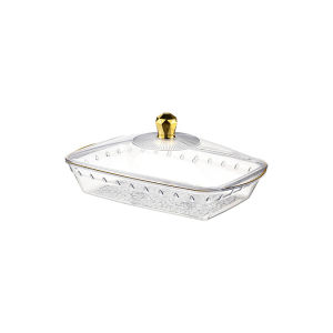 Transparent Buffet Food Tray With Cover Dustproof Fruit Display Plate Living Room Snack Candy Storage Box