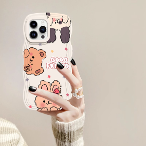 (Lokal Ready) Xinyu Casing hp Xiaomi Poco M3 Pro Poco M3 Poco X3 NFC Poco X3 Pro Lucu Kartun Beruang dan Kelinci Good Friend Shockproof Cover Wavy Case