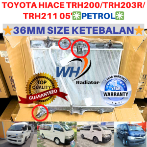 TOYOTA HIACE TRH200/TRH203R/TRH211 PETROL 05-10 (36mm)TRIPLE LAYER TOP QUALITY MANUAL Radiator Tangki Air
