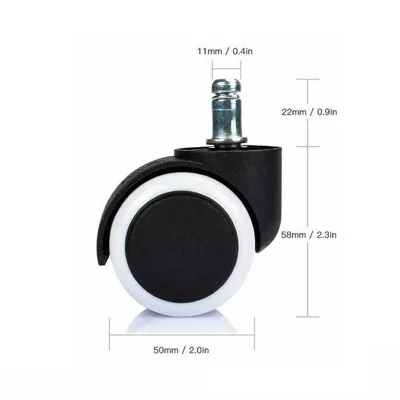 5PCS 2 Inch Office Chair Casters Swivel Chair Universal Wheels Office Chair Mute Caster