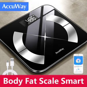 AccuWay Body Fat Scale Smart Scale Digital Bathroom Wireless Weight Scale Body Composition Analyzer Health with Smartphone App sync with Bluetooth Use USB to charge