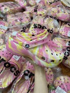 CrocsFanClub - Mẫu mới sục classic cao vân đá cam thach cho nữ - PB196