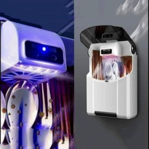 Máy sấy khô tiệt trùng đũa thìa 3 ngăn tiện lợi bằng tia UV loại to [Loại to 21x30cm]