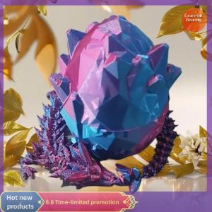 Graceful 1 Set 3D Printing Articulated Dragon Gifts Colorful Kit Toys Creative Decompression Dragon Egg Chameleon Ornament DIY Decoration