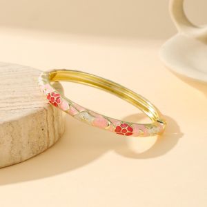 COUPLECOL Hợp kim kẽm Vòng tay men sứ Retro Tinh tế Vòng tay men tráng men Thời trang Thiết kế đầu kín Vòng tay giọt dầu Phụ nữ