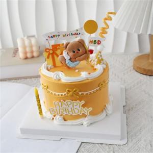 เค้กหมีเนยสีสันสดใสของเสียบตกแต่งตกแต่งหน้าเค้กเค้กหมีเนยที่ละเอียดอ่อนสำหรับตกแต่งงานปาร์ตี้และงานที่โดดเด่น