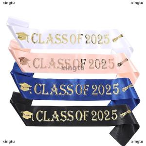 [COD] xingtu Graduation Decoration Class Of 2025 Satin Sash Glitter Black Blue Congratulation Graduation Party Decoration Supplies