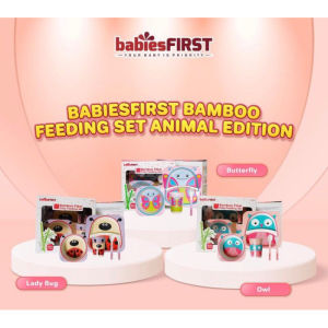 Ohanababy.id BABIESFIRST BAMBOO FEEDING SET ANIMAL / ALAT MAKAN BAYI