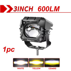 METCAR Motorcycle LED Fog Light 20W 600LM Hi Lo Beam Aluminum PMMA Lens DC12-80V Universal ATV UTV