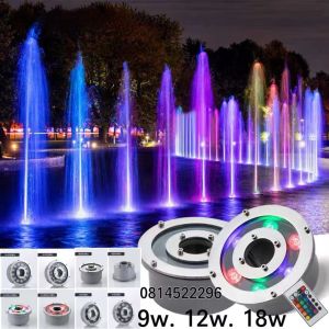 ไฟน้ำพุ Ledไฟใต้น้ำ 6W 9W 12W 18w เเสงwhite / เเสง warmwhite RGB AC12V /24v สเเตนเลส304ทนทาน ไม่ขึ้นสนิม