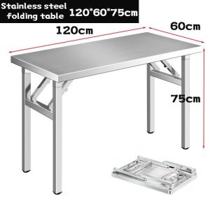 Stainless Steel Folding Table Dining Table Portable Outdoor BBQ Table Commercial Desktop Rotating Folding Modern Simplicity