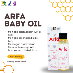 Arfa Baby Oil minyak telon alami herbal untuk kulit sensitif bayi - 1 Box | Mengobati ruam merah