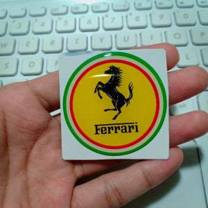 FERARRI BULAT Emblem sticker timbul resin lentur