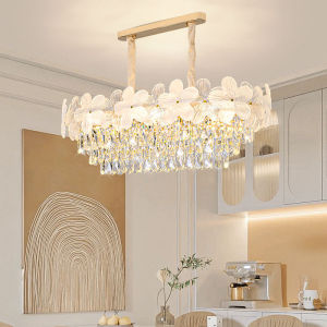 Crystal French Chandelier LED Living Room Ceiling Light Tricolor For Living Room Bedroom Dining Decoration High Ceiling Lamp