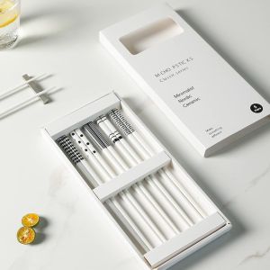 Premium Ceramic Chopsticks 5 In a box/set white healthy choice Christmas gift/present