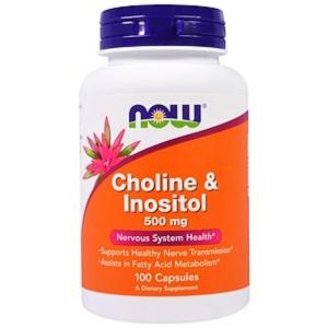 Now Foods Choline and Inositol 500mg 100 Capsules for Nervous System Health Now Choline and Inositol Supplement