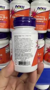 Viên uống Vitamin D3 Now 2000IU / 10000IU giúp xương răng chắc khỏe tăng cường miễn dịch - - Sản phẩm được bào chế dưới dạng viên nang mềm chứa dầu giúp đảm bảo khả năng hấp thụ tối đa. Viên nang nhỏ dễ nuốt dễ sử dụng.