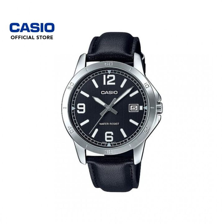 Casio General MTP V004L 1B Black Leather Band Men Watch Lazada