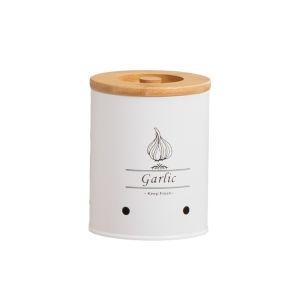 KAWAII BOX with Lid Potato Onion Garlic Storage Jar Carbon Steel Ventilation Holes Potato Storage Container Vegetable Container White Garlic Keeper Pantry