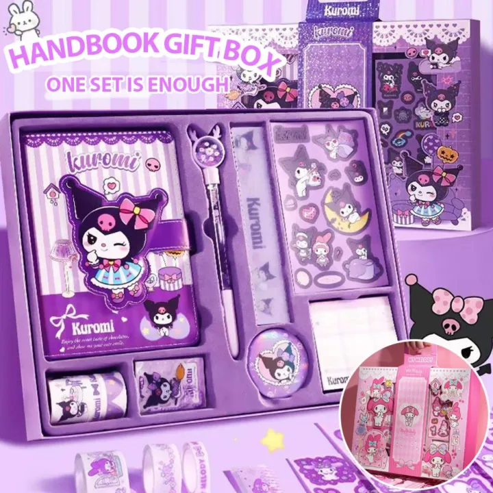 Sanrio Notebook Handbook Stationery Set Gift Box Melody Kuromi Large ...