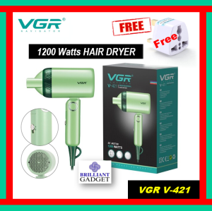 [ORI] VGR V-421 Portable Folding Hair Dryer 1200Watts DC Motor Low Noise Foldable For Travel With Concentrator Nozzle