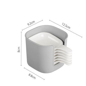 6Pcs Sauce Dish Set Plastic Mini Flavored Tray Hot Pot Seasoning Dipping Dish with Storage Rack