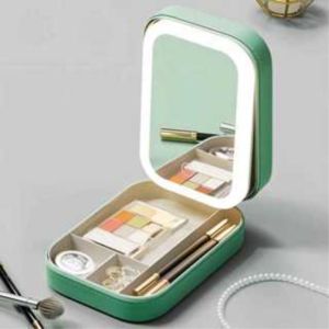 【SG STOCK】LED Mirror Light Rechargeable Portable Makeup Jewelry Organizer Storage Box