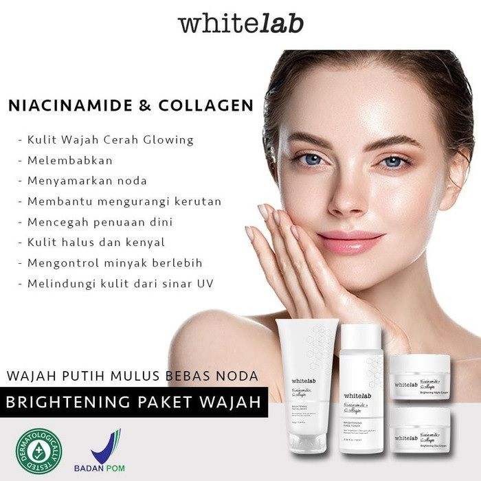 WHITELAB%20BRIGHTENING%20FACE%20SERIES%20With%20Niacinamide%20+%20Collagen%20Paket%20Wajah%20White%20Lab%204ea%20-%20Image%202