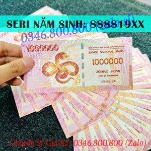 [SERI NĂM SINH] Tiền Con Rắn Macao Bảo An 1 Triệu Kỷ Niệm Lì Xì Tết Ất Tỵ 2025 Phong Thủy May Mắn