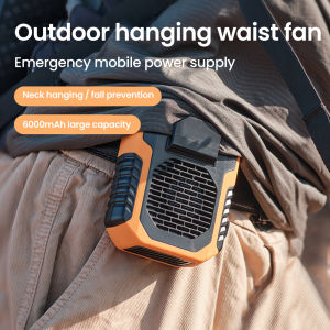 ZUZG NEW Portable Waist Clip Fan New Personal Belt & Outdoor Body Fan 10000mAh /20000mAh Rechargeable Battery Powered Hanging Neck Fan Super Strong Airflow 4 Speed for Outdoor Workers Hiking
