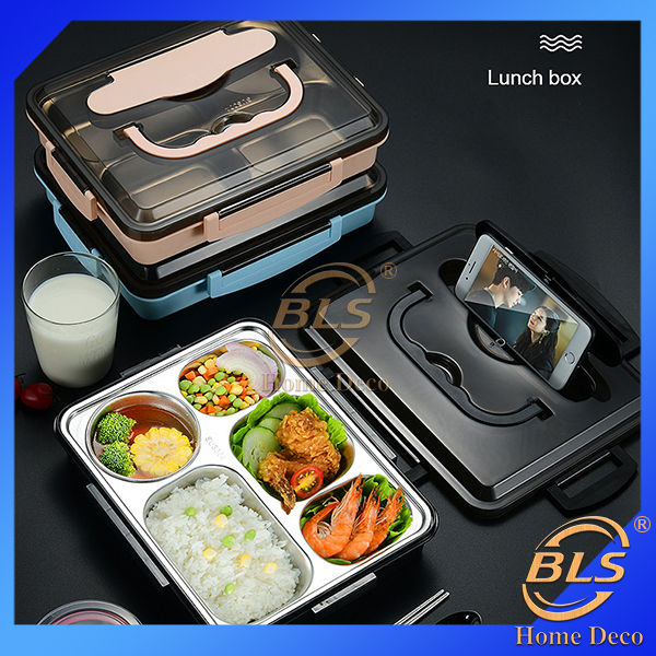 Thermal Bento Box 4 Compartments Lunch Box Adult Food Container
