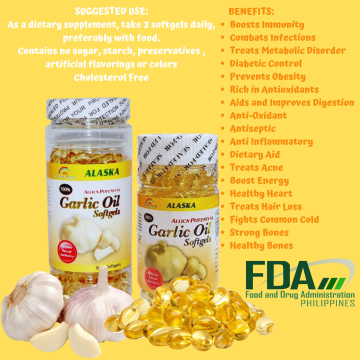 Alaska 100% Garlic Oil 1500 mg per Softgels - Lazada | Lazada PH