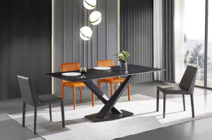 [PRE-ORDER] New Italian Style Dining Table and Chair Set Rectangular Sintered Stone Top Customizable for Small Apartments