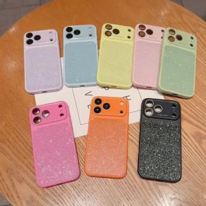 Bling Glitter Sparkling Sequin Phone Case For iPhone 17 16 15 14 13 12 ProMax Crystal Protect Shockproof Candy Color Cover