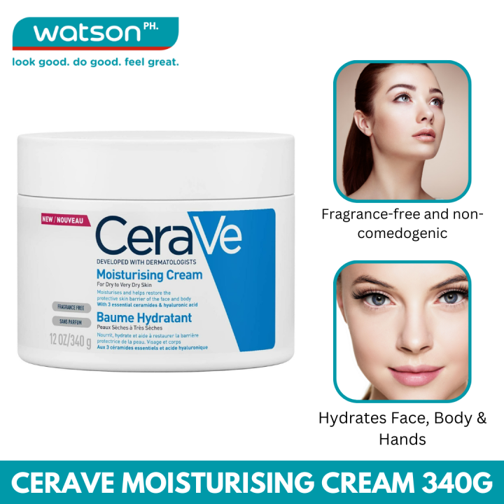 WATSON CeraVe Moisturizing Cream 340g 12oz Daily Face Body Hand