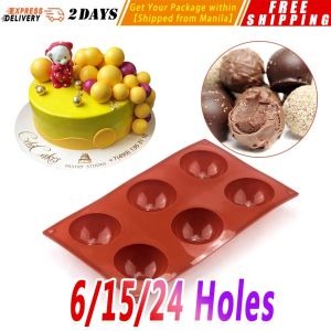 ❤️【Same Day Delivery】【6/15/24 Holes】Silicone Food Grade Baking Accessories Chocolate Cake Mold Baking Utensils Kitchen Tools Hemispherical-Chocolate-Mold