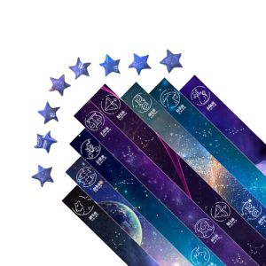 DITIPOO Giấy gấp Hoa văn đơn giản Quà Tặng thủ công nghệ thuật Dải Origami Star Trang trí nhà cửa Giấy trang trí Tự làm nghệ thuật Dải Giấy origami Stars Thủ công nghệ thuật Origami Origami ngôi sao may mắn