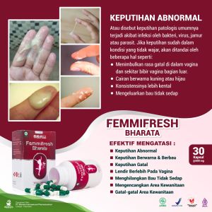 Obat Keputihan Gatal dan Bau Tak Sedap pada Mis V di Area Kewanitaan FEMMIFRESH BHARATA Herbal