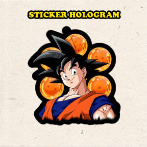 Stiker Hologram Anime Goku  Dragon ball ukuran 8 cm