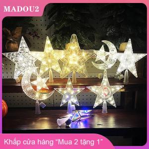 [COD] MADOU2 15 21 30cm phát sáng cây Topper long lanh sáng sao Xmas cây trang trí ấm áp màu trong suốt ngôi sao năm cánh trang trí nội thất