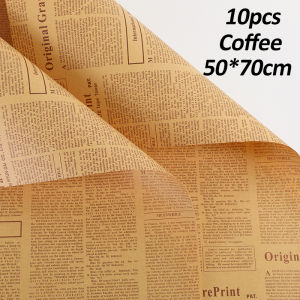 【10pcs】50*70cm Kraft Paper English Newspaper Handmade Diy Packing Paper English Packaging Paper