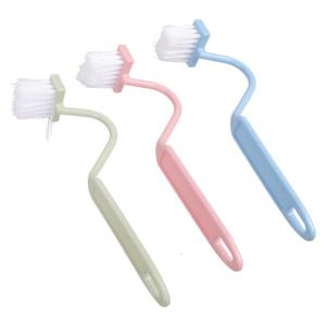 Multiple Scene Cleaning Tool S Curved Toilet Brush 3 Color Lightweight Plastic Suitable For Bathroom Sink Shower Corner