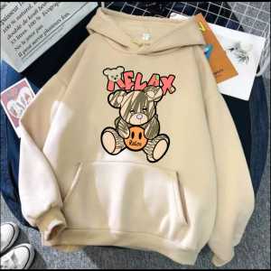 JAKET HOODIE ANAK TERBARU GAMBAR RELAX BEAR SABLON DARI DTF PREMIUM UNTUK USIA 5 SAMPAI 16 TAHUN