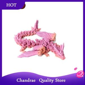 [Chandrae] 3D Printed Feilong Living Room Ornaments Multi-jointed Movable Dragon With Wings Tabletop Home Decoration
